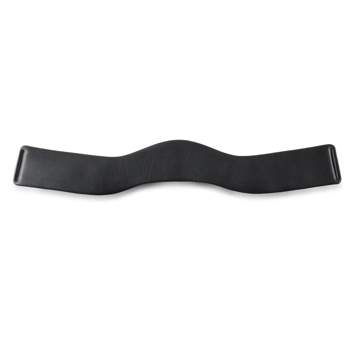 Underside of the Black EcoRider SeamFree Anatomic Dressage Girth, illustrating the smooth, anti-rub seamless leather lining.