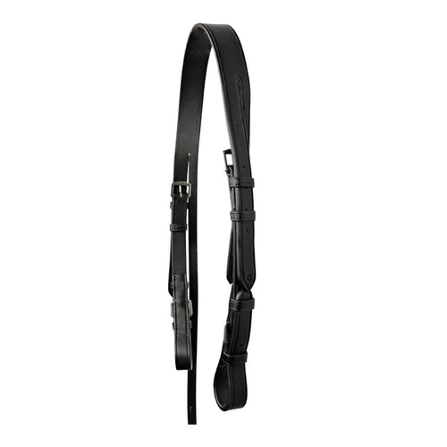 EcoRider Classic Leather Headpiece separate set featuring 3/4" buckled cheeks, a plain flat browband, and split poll straps.