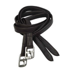 Coiled Brown EcoRider EcoSoft Anti-Stretch Stirrup Leathers, size 140cm, featuring a non-stretch core and silver buckles.