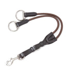 Brown EcoRider Elasticated Martingale Attachment with a supple leather strap, brown elasticated loops, and stainless steel rings.