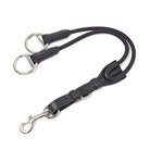 Black EcoRider Elasticated Martingale Attachment featuring a supple leather strap, elasticated loops, and stainless steel rings.