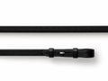 Coiled Black EcoRider Ultra Comfort Flexi Reins featuring a low-profile pimple rubber grip and supple leather hook stud ends.
