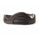 Brown EcoRider Perfect Fit Freedom Headpiece showing the front-facing anatomical poll pad and dynamic elasticated insert.