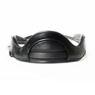 Black EcoRider Perfect Fit Freedom Headpiece showing the front-facing anatomical poll pad and dynamic elasticated insert.