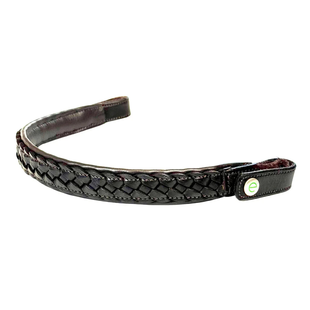 EcoRider Comfort Plaited Browband in premium padded leather with a traditional three-band plaited design.