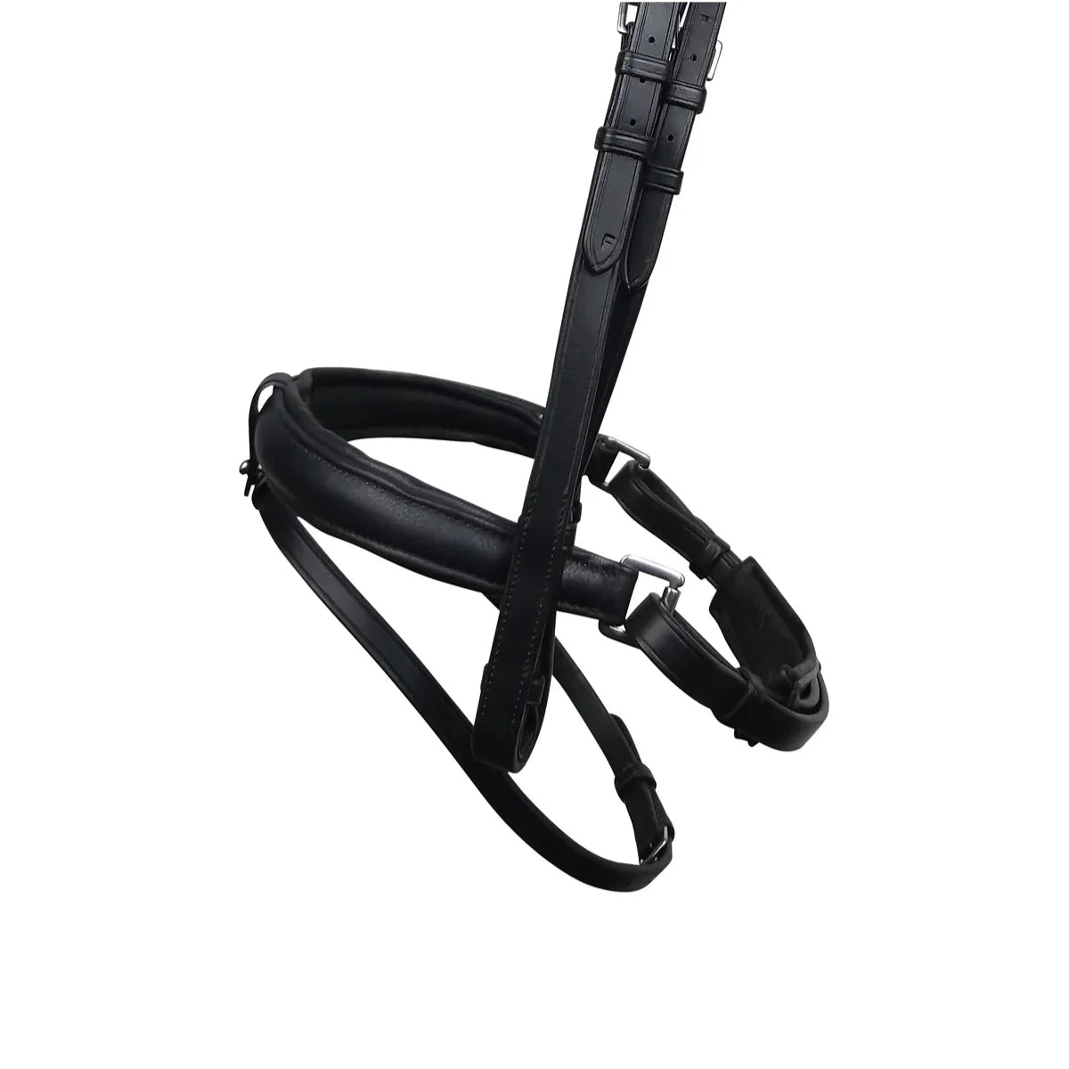 Black EcoRider Perfect Fit Comfort Noseband separate with thick padding, a padded chin guard, and adjustable cheek straps.