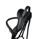 Black EcoRider Perfect Fit Freedom Headpiece showing the anatomical ear cutaway, soft padding, and dynamic elastic poll insert.
