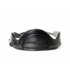 Black EcoRider Perfect Fit Freedom Headpiece showing the front-facing anatomical poll pad and dynamic elasticated insert.