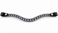 Brown EcoRider Perfect Fit Freedom Sapphire Browband featuring a brilliant sapphire and clear crystal inlay with e-clasp poppers.