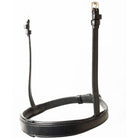 EcoRider Perfect Fit Show Comfort Noseband in premium black vegetable-tanned leather, featuring a sleek, padded cavesson design ideal for showing and hunter classes, isolated on a white background.