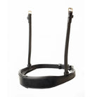 EcoRider black padded leather Comfort Cavesson Noseband, isolated on a white background.