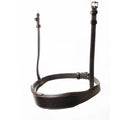 EcoRider dark brown padded leather Comfort Cavesson Noseband, isolated on a white background.
