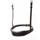 EcoRider dark brown padded leather Comfort Cavesson Noseband, isolated on a white background.
