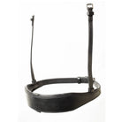 EcoRider Perfect Fit Comfort Noseband in premium black eco-friendly vegetable-tanned leather, featuring a traditional padded cavesson style with an integrated discreet flash channel for versatile training and showing, isolated on a white background.