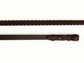 Layflat Brown EcoRider Plaited Leather Reins featuring a traditional hand-braided grip and secure hook stud ends.