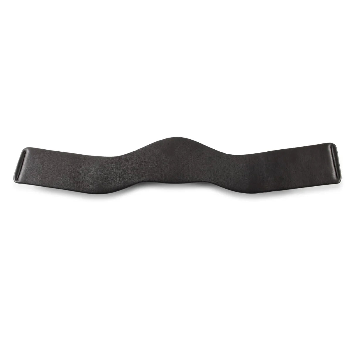 Underside of the Black EcoRider SeamFree Anatomic Dressage Girth, illustrating the smooth, anti-rub seamless leather lining.