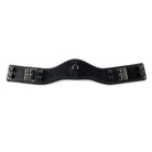 Black EcoRider SeamFree Anatomic Dressage Leather Girth featuring a wide contoured sternum plate, central D-ring, and roller buckles.
