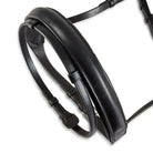 Black EcoRider Perfect Fit Show Comfort Cavesson Noseband separate, featuring thick protective padding and adjustable straps.