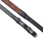 EcoRider Pro Solid Reins featuring a brown chevron rubber pimple grip and black leather hook stud ends.