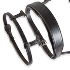 Brown EcoRider Perfect Fit Universal Strap featuring adjustable leather bands and T-shaped attachment loops for bridle customization.