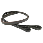 Coiled EcoRider Supergrip Reins featuring a part-webbing, part-woven rubber grip and black leather hook stud ends.