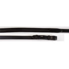EcoRider Supergrip Reins featuring a black woven rubber and webbing grip with black leather hook stud ends.