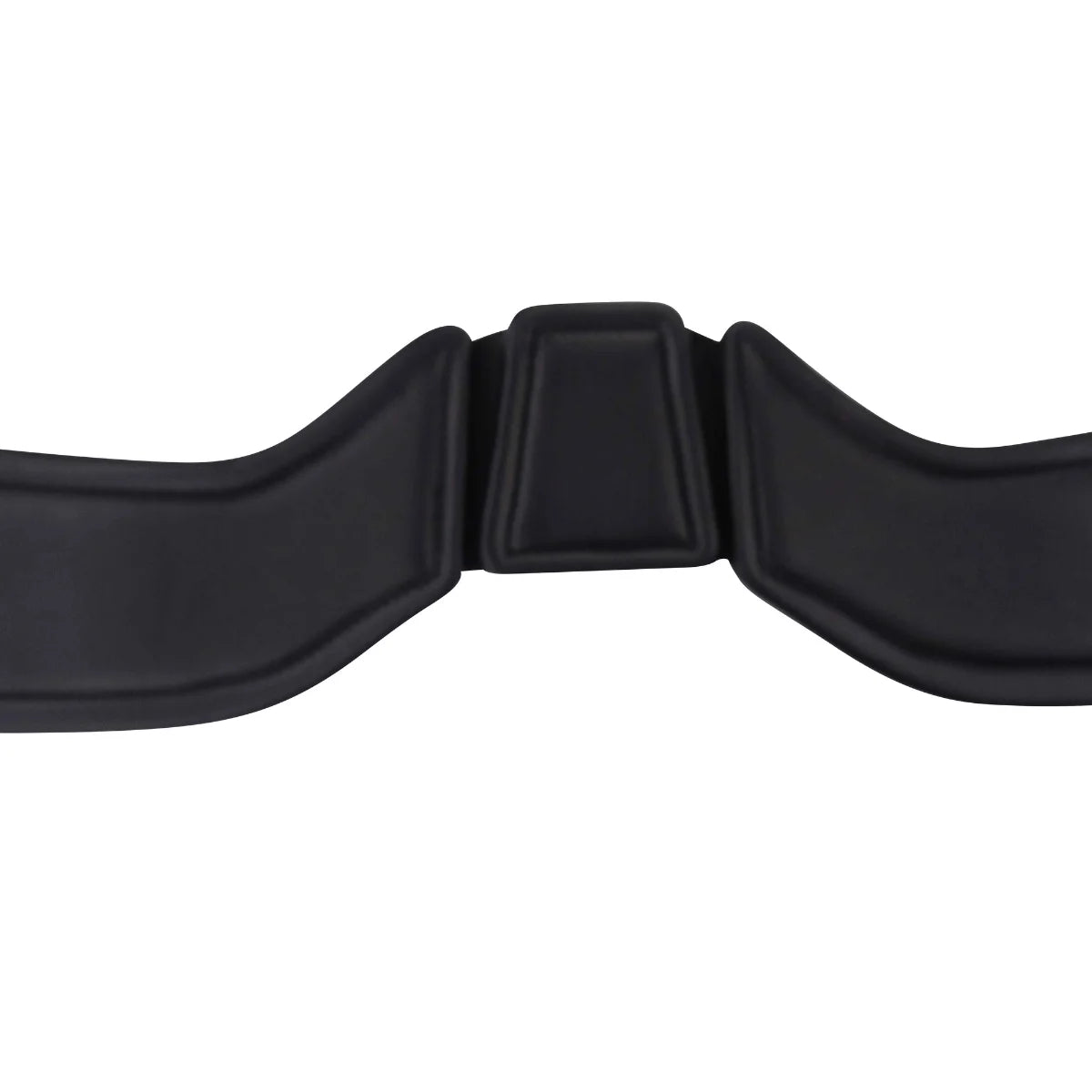 Close-up of the padded three-panel segmented design on the underside of the Black EcoRider SeamFree Anatomic Dressage Girth.