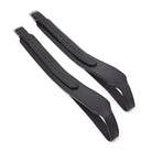Black EcoRider Balance Stirrup Leathers, size 54, featuring a wide-body flat leather design and secure silver buckles.