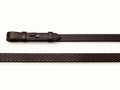 Coiled Brown EcoRider Ultra Comfort Flexi Reins featuring a low-profile pimple rubber grip and supple leather hook stud ends.