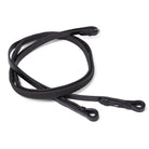 Coiled Black EcoRider Ultra Comfort Flexi Reins featuring a low-profile pimple rubber grip and supple leather hook stud ends.