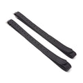 Black EcoRider EcoSoft Stirrup Leathers, size 48", featuring a debossed brand logo, size stamp, and silver buckles.