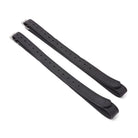Black EcoRider EcoSoft Stirrup Leathers, size 48", featuring a debossed brand logo, size stamp, and silver buckles.