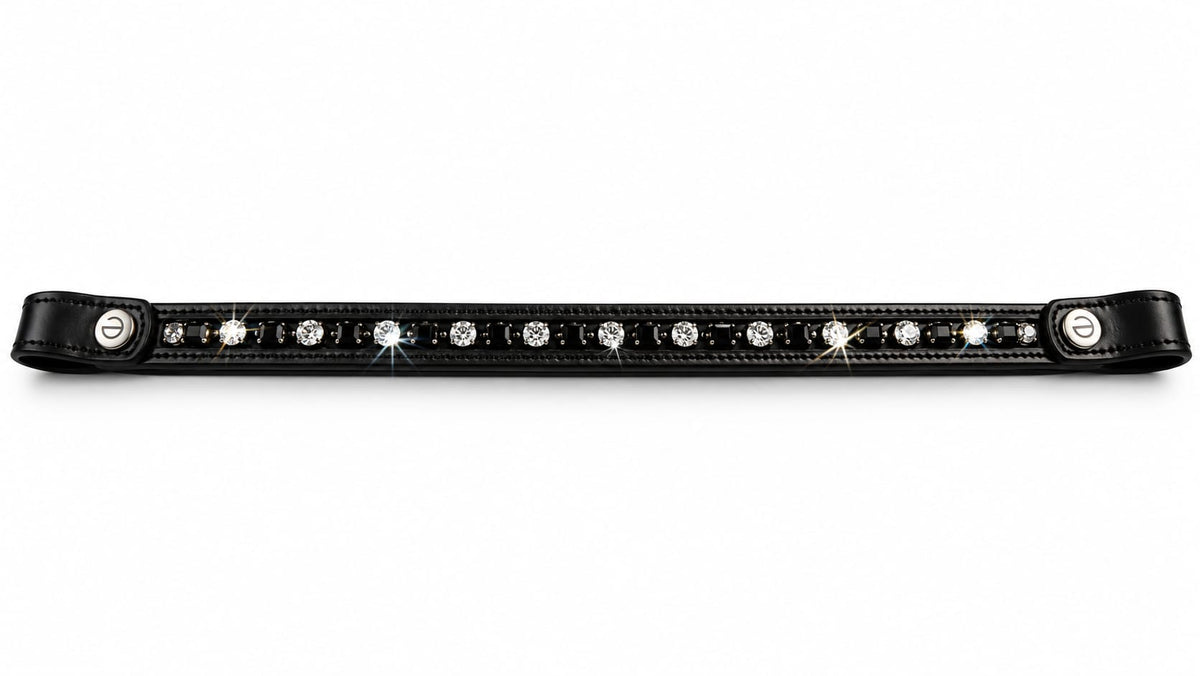 EcoRider Perfect Fit Nouveau Black & White Crystal Browband