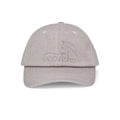 Front view of the EcoRider Organic Cotton & Bamboo Baseball Cap in Grey featuring the embroidered EcoRider brand logo.